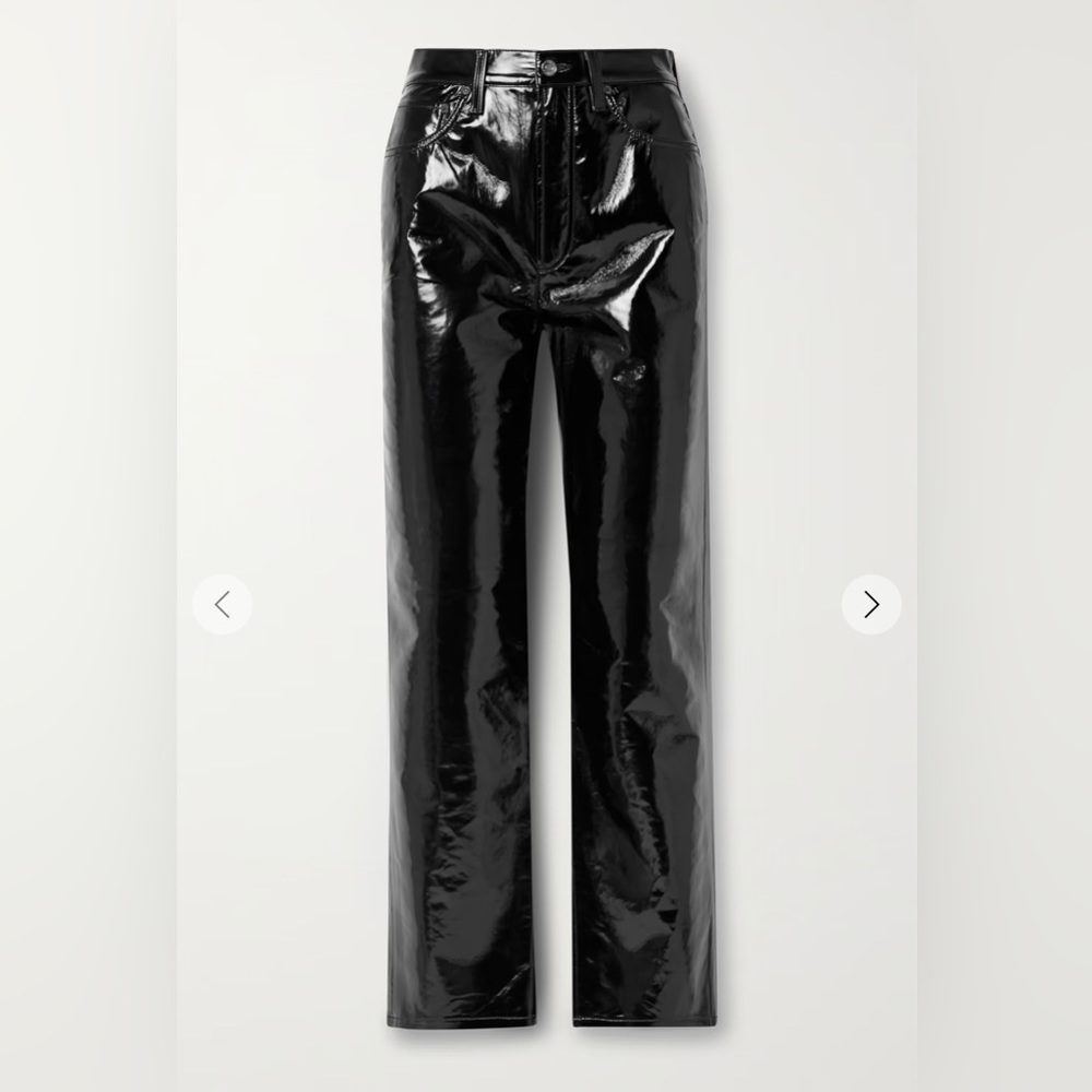 AGOLDE 90s Pinch Waist recycled patent leather-blend straight-leg pants